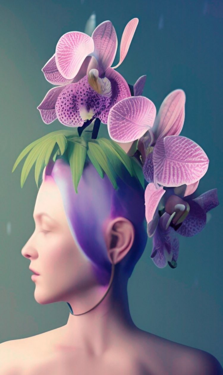 Нацртај ми орхидеи кои растат од главата на старец!